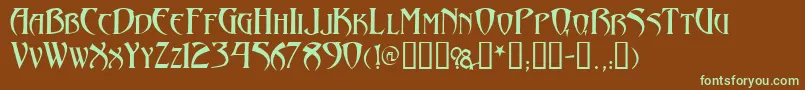 Arthurgothic Font – Green Fonts on Brown Background