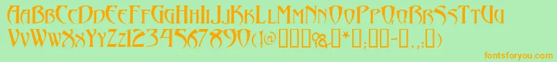 Arthurgothic Font – Orange Fonts on Green Background