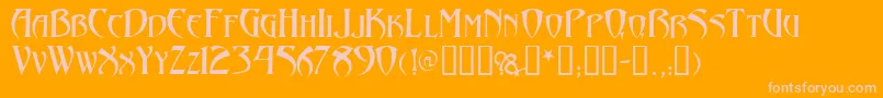 Arthurgothic Font – Pink Fonts on Orange Background