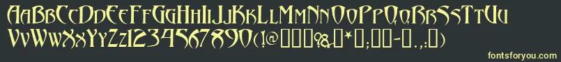 Arthurgothic Font – Yellow Fonts on Black Background