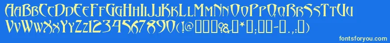 Arthurgothic Font – Yellow Fonts on Blue Background