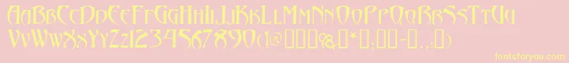 Arthurgothic Font – Yellow Fonts on Pink Background