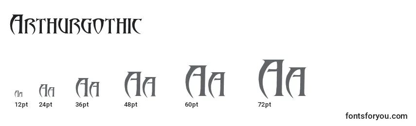 Arthurgothic Font Sizes