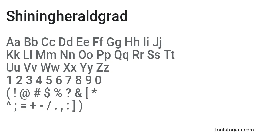 Shiningheraldgrad Font – alphabet, numbers, special characters
