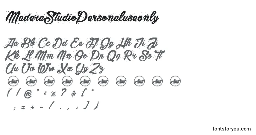 characters of maderastudiopersonaluseonly font, letter of maderastudiopersonaluseonly font, alphabet of  maderastudiopersonaluseonly font