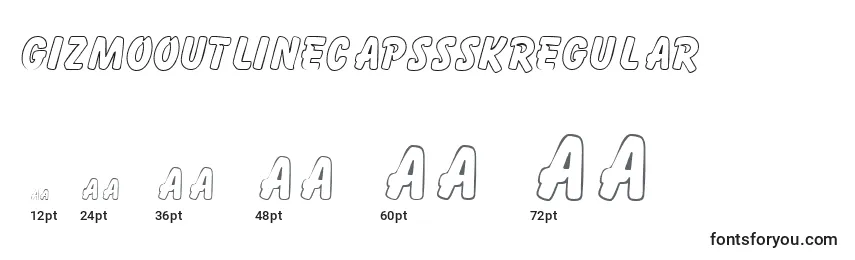 sizes of gizmooutlinecapssskregular font, gizmooutlinecapssskregular sizes