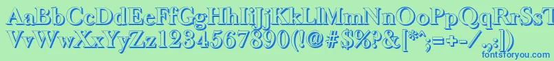 BaskeroldshadowBold Font – Blue Fonts on Green Background