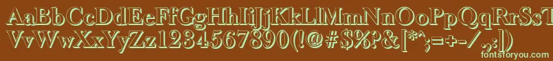 BaskeroldshadowBold Font – Green Fonts on Brown Background