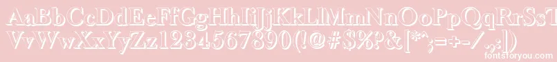 BaskeroldshadowBold-Schriftart – Weiße Schriften auf rosa Hintergrund