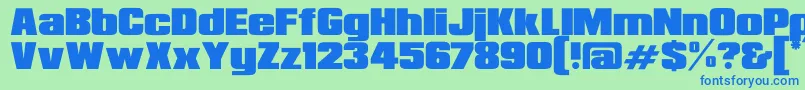 RepublicaMinorRegular Font – Blue Fonts on Green Background