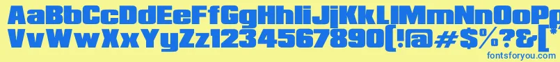 RepublicaMinorRegular Font – Blue Fonts on Yellow Background