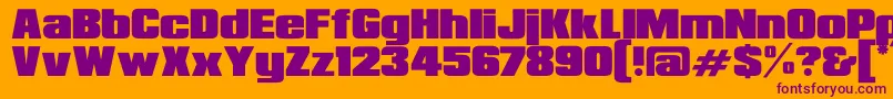 フォントRepublicaMinorRegular – オレンジの背景に紫のフォント
