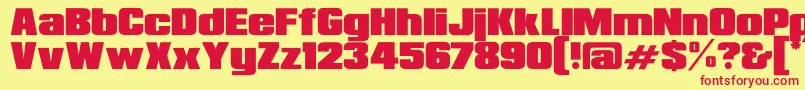 RepublicaMinorRegular Font – Red Fonts on Yellow Background