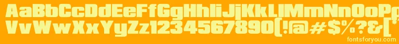 RepublicaMinorRegular Font – Yellow Fonts on Orange Background