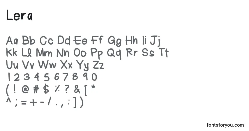 A fonte Lera – alfabeto, números, caracteres especiais