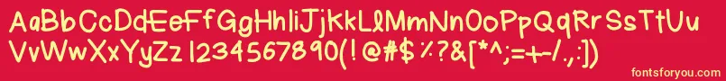 Lera Font – Yellow Fonts on Red Background