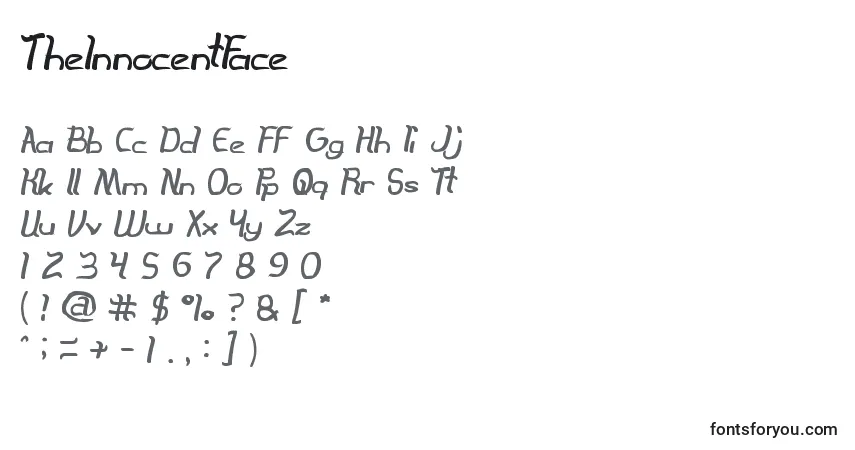 Шрифт TheInnocentFace – алфавит, цифры, специальные символы