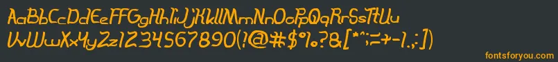 フォントTheInnocentFace – 黒い背景にオレンジの文字
