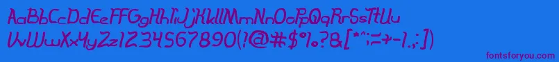 TheInnocentFace Font – Purple Fonts on Blue Background