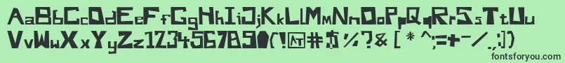 フォントDoYouLikeMyFontAndy – 緑の背景に黒い文字