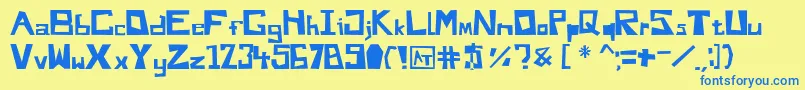 DoYouLikeMyFontAndy Font – Blue Fonts on Yellow Background