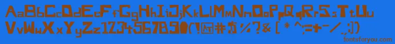 DoYouLikeMyFontAndy Font – Brown Fonts on Blue Background