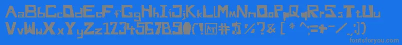 DoYouLikeMyFontAndy-Schriftart – Graue Schriften auf blauem Hintergrund