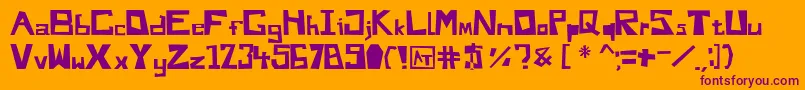 DoYouLikeMyFontAndy-fontti – violetit fontit oranssilla taustalla