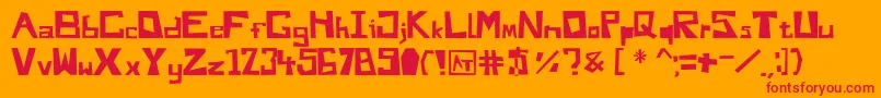 DoYouLikeMyFontAndy Font – Red Fonts on Orange Background