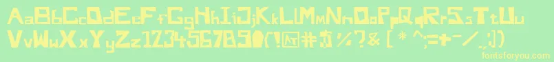 DoYouLikeMyFontAndy Font – Yellow Fonts on Green Background