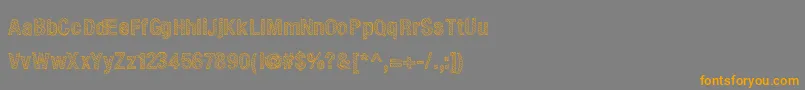 フォントElliot – オレンジの文字は灰色の背景にあります。