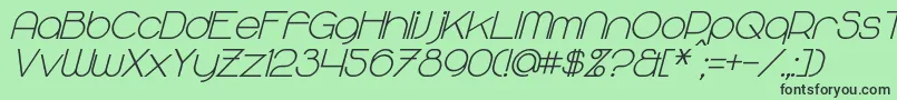 MajoramSansBoldItalic Font – Black Fonts on Green Background