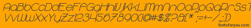 MajoramSansBoldItalic Font – Black Fonts on Orange Background