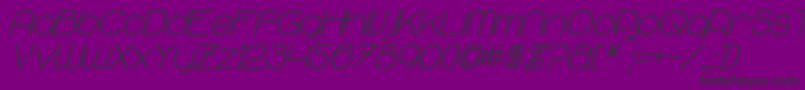 MajoramSansBoldItalic Font – Black Fonts on Purple Background