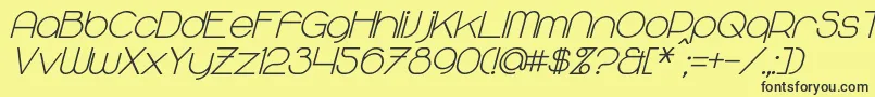 MajoramSansBoldItalic Font – Black Fonts on Yellow Background
