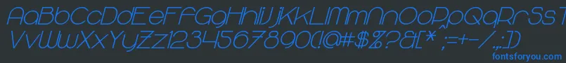 MajoramSansBoldItalic Font – Blue Fonts on Black Background
