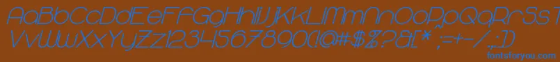 MajoramSansBoldItalic Font – Blue Fonts on Brown Background