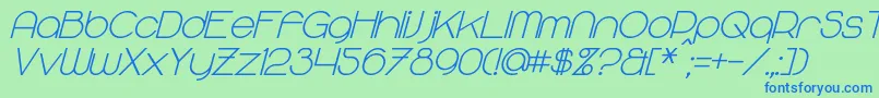 MajoramSansBoldItalic Font – Blue Fonts on Green Background