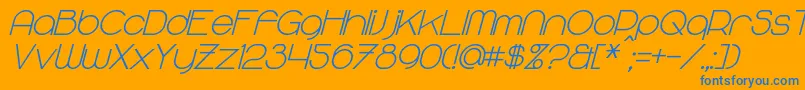 MajoramSansBoldItalic Font – Blue Fonts on Orange Background