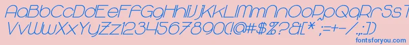 MajoramSansBoldItalic Font – Blue Fonts on Pink Background