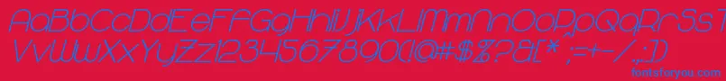 MajoramSansBoldItalic Font – Blue Fonts on Red Background