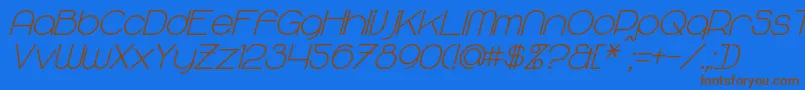 MajoramSansBoldItalic Font – Brown Fonts on Blue Background