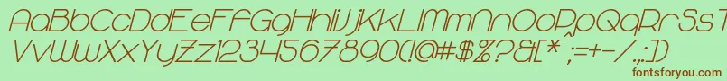 MajoramSansBoldItalic Font – Brown Fonts on Green Background