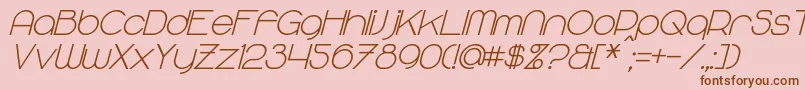 MajoramSansBoldItalic Font – Brown Fonts on Pink Background
