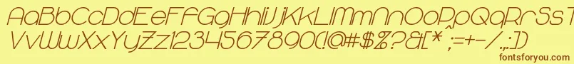 MajoramSansBoldItalic Font – Brown Fonts on Yellow Background
