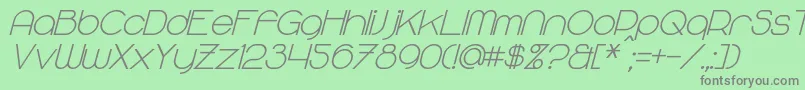 MajoramSansBoldItalic Font – Gray Fonts on Green Background