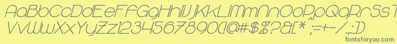 MajoramSansBoldItalic Font – Gray Fonts on Yellow Background