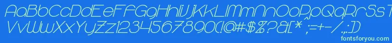 MajoramSansBoldItalic Font – Green Fonts on Blue Background
