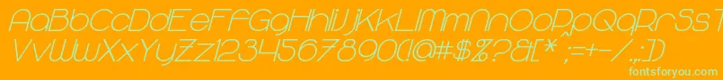 MajoramSansBoldItalic Font – Green Fonts on Orange Background