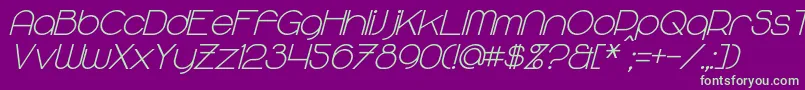 MajoramSansBoldItalic Font – Green Fonts on Purple Background